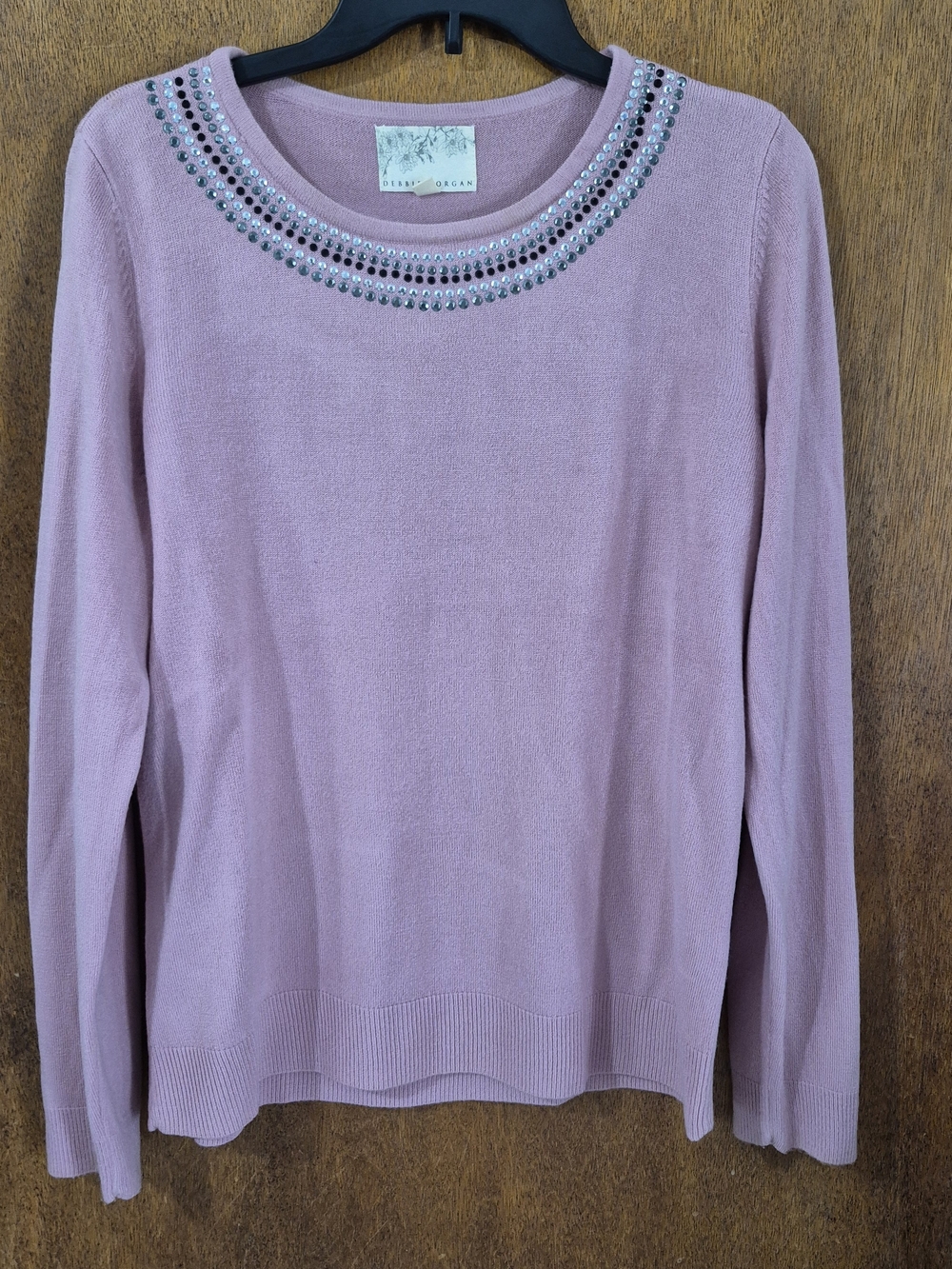 Talbots Pink Embellished Crewneck Sweater
